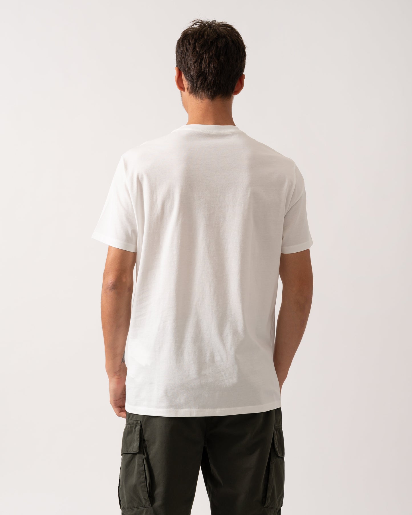Mens Regular Fit Mercerised Cotton T-Shirt - Off White U0009
