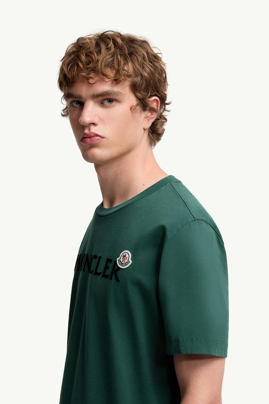 Flocked Logo Cotton T-Shirt
