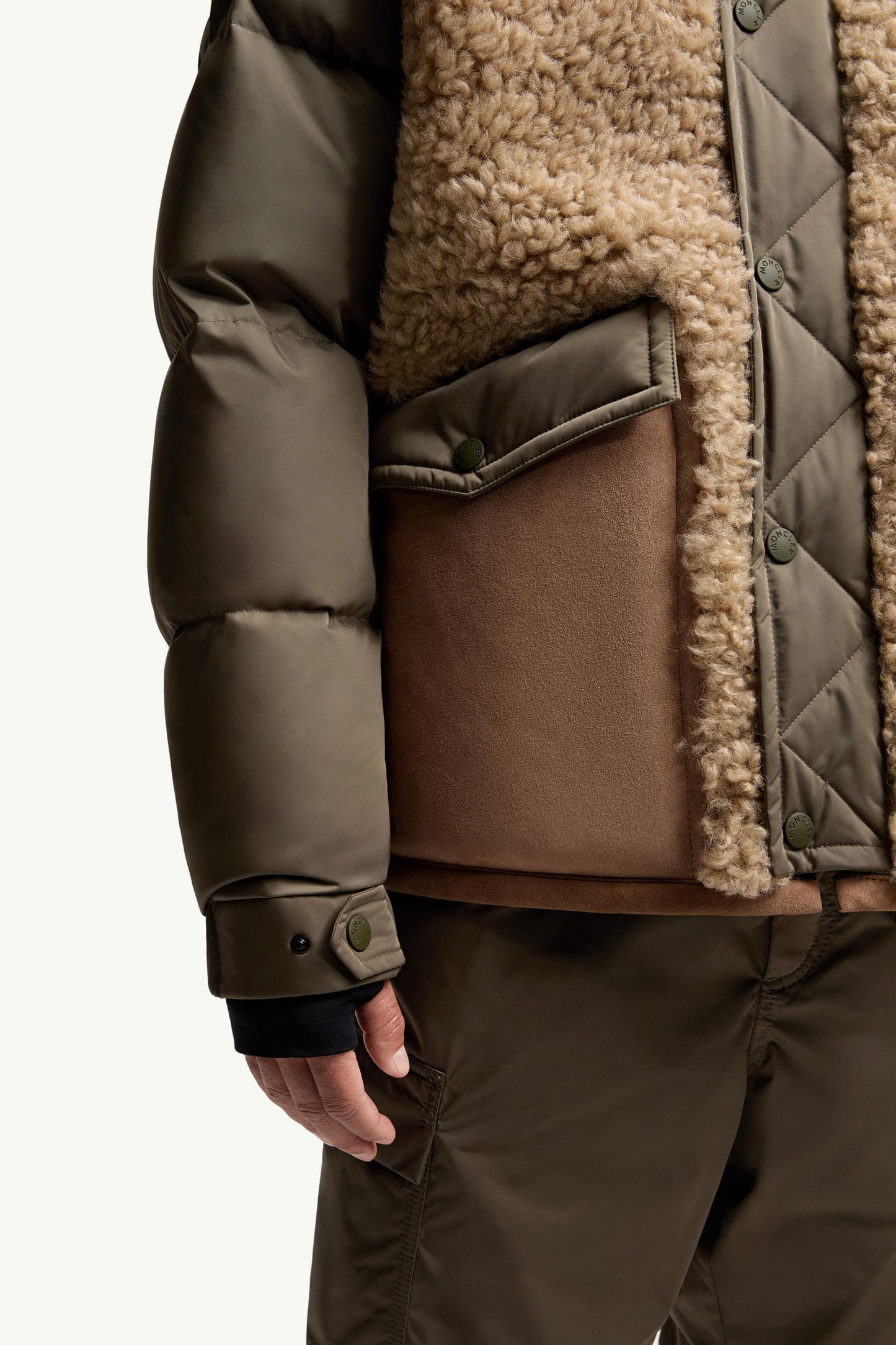 Grifford Shearling Hooded Short Down Jacket