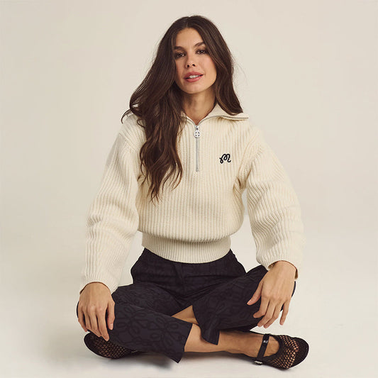 Women Anais Quarter Zip Knit Sweater