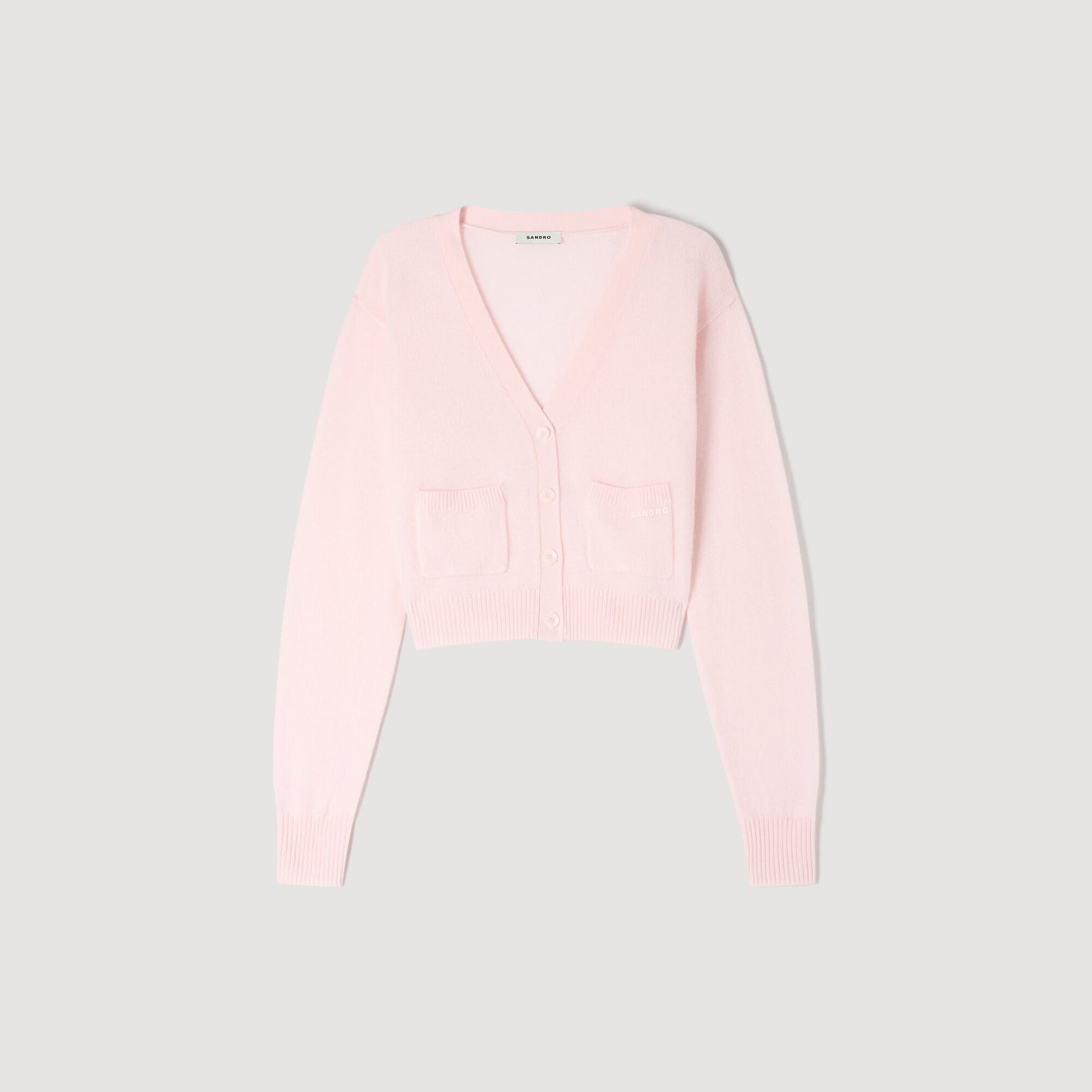 Cropped cashmere wool cardigan