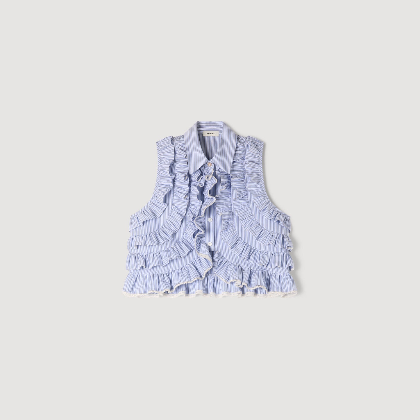 Striped ruffled shirt