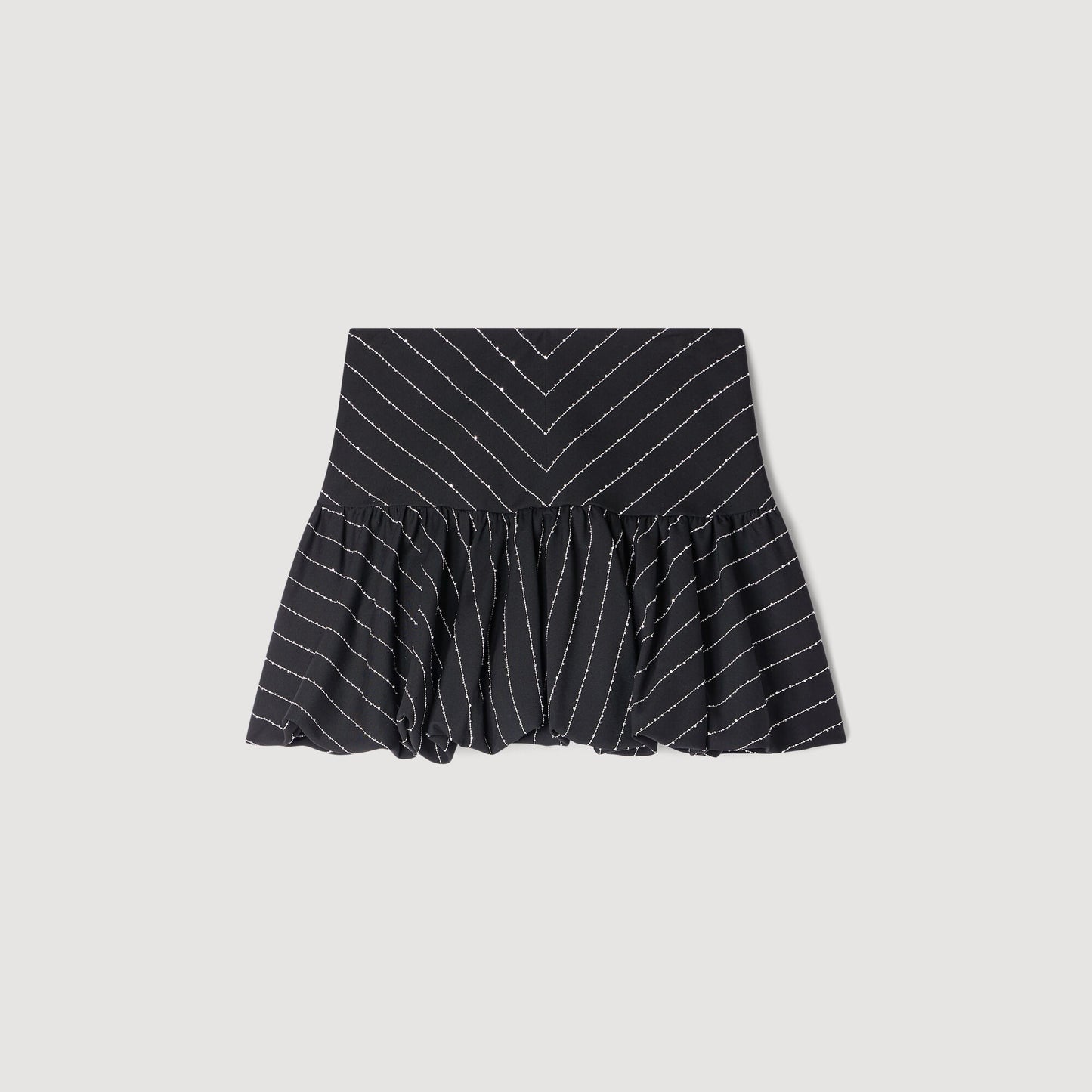 Short striped sequin skirt