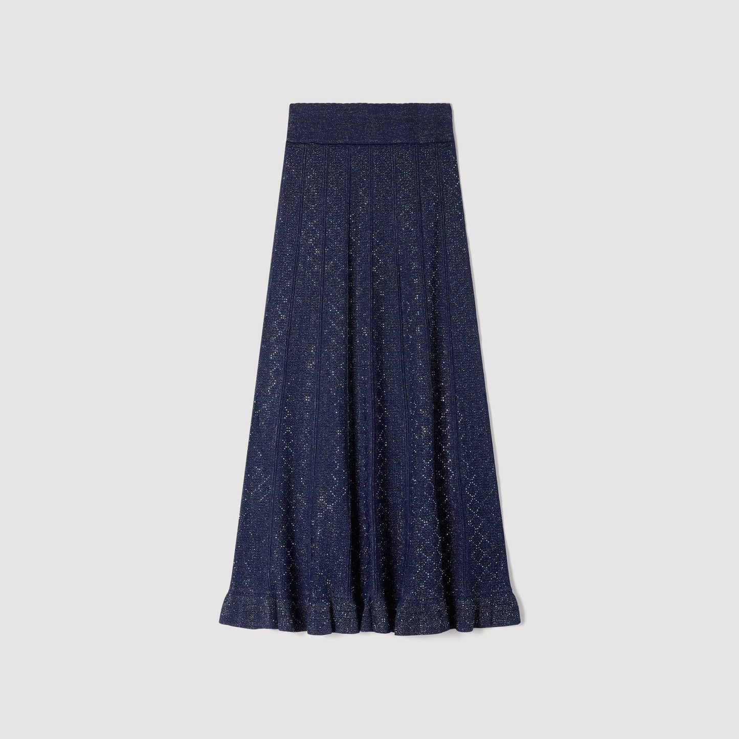 Rhinestone knit maxi skirt