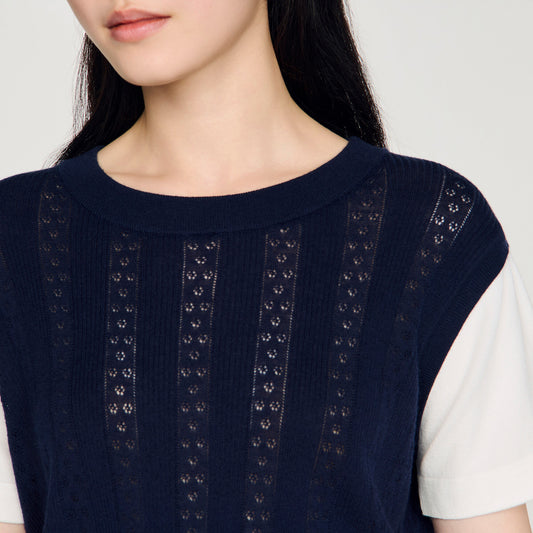 Pointelle knit jumper