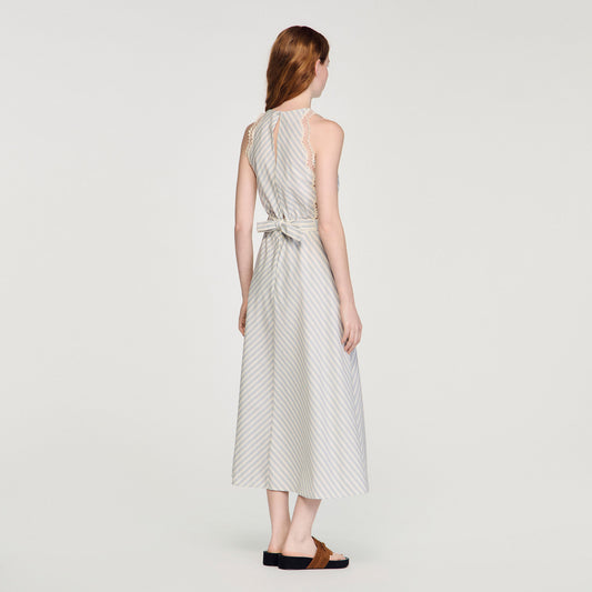 Striped cotton maxi dress