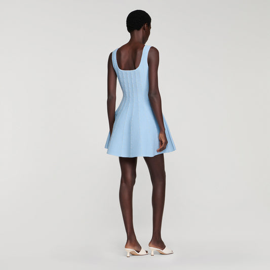 Beaded knit short dress