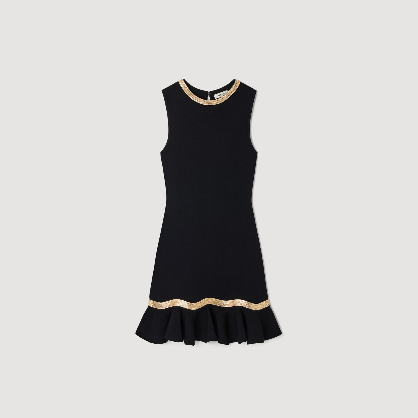 Metal chain knit short dress