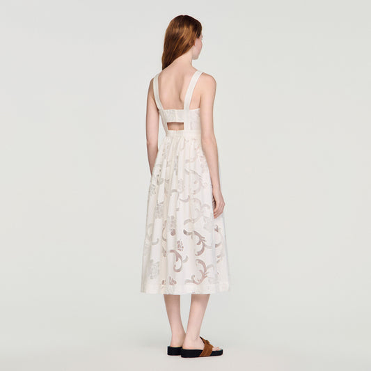 Openwork floral cotton maxi dress