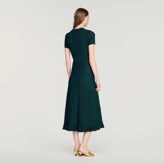 Pointelle knit maxi dress