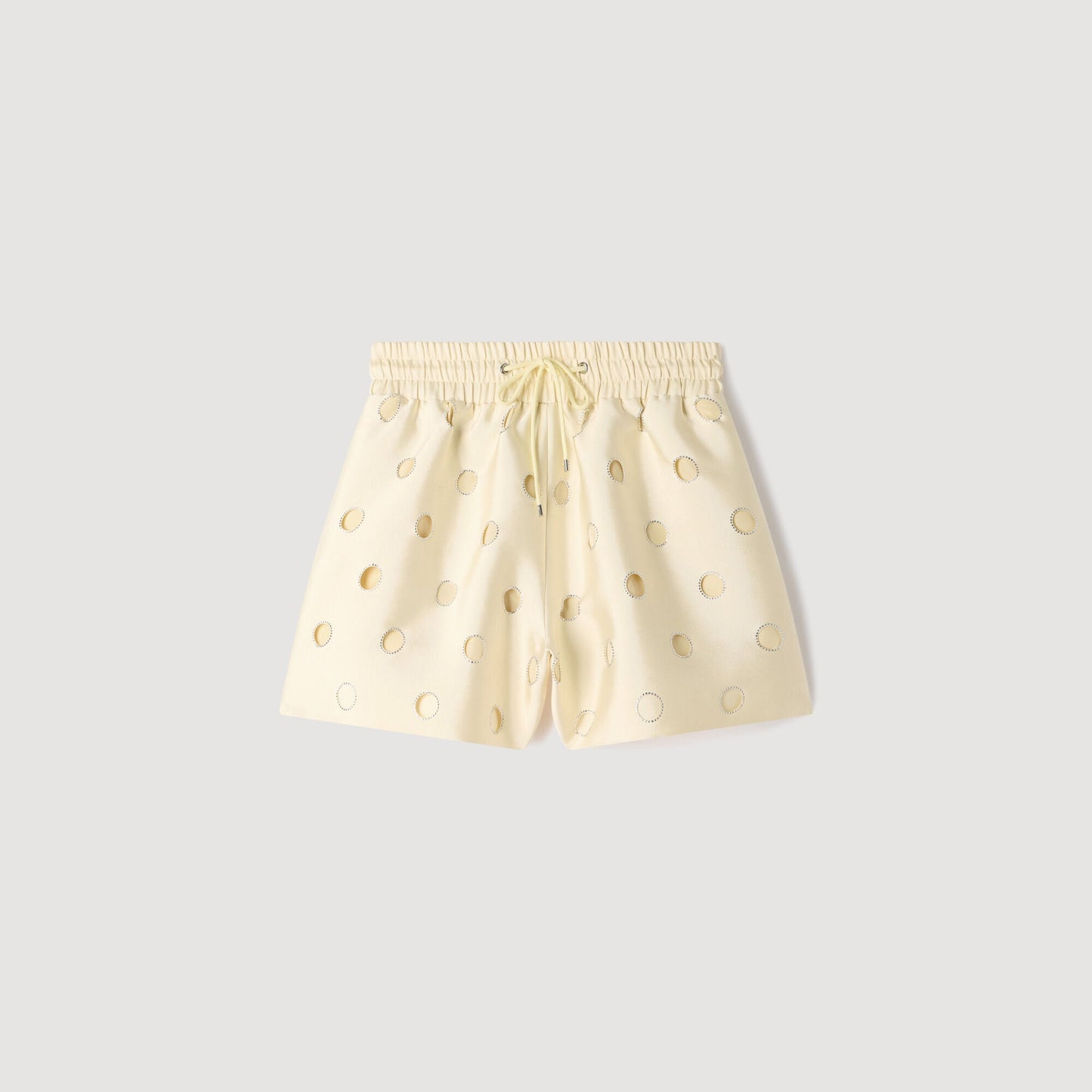 Distressed rhinestone shorts