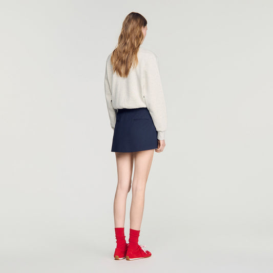Striped wool skort
