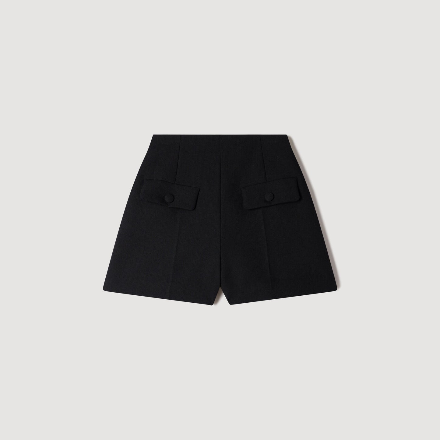 High-waisted wool shorts