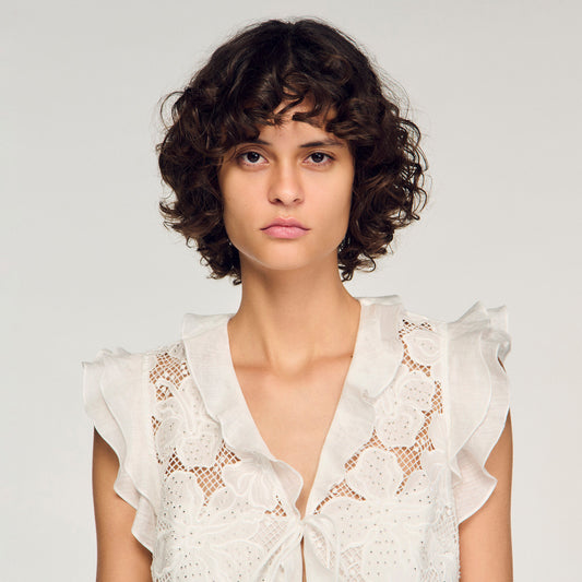 Guipure lace crop top