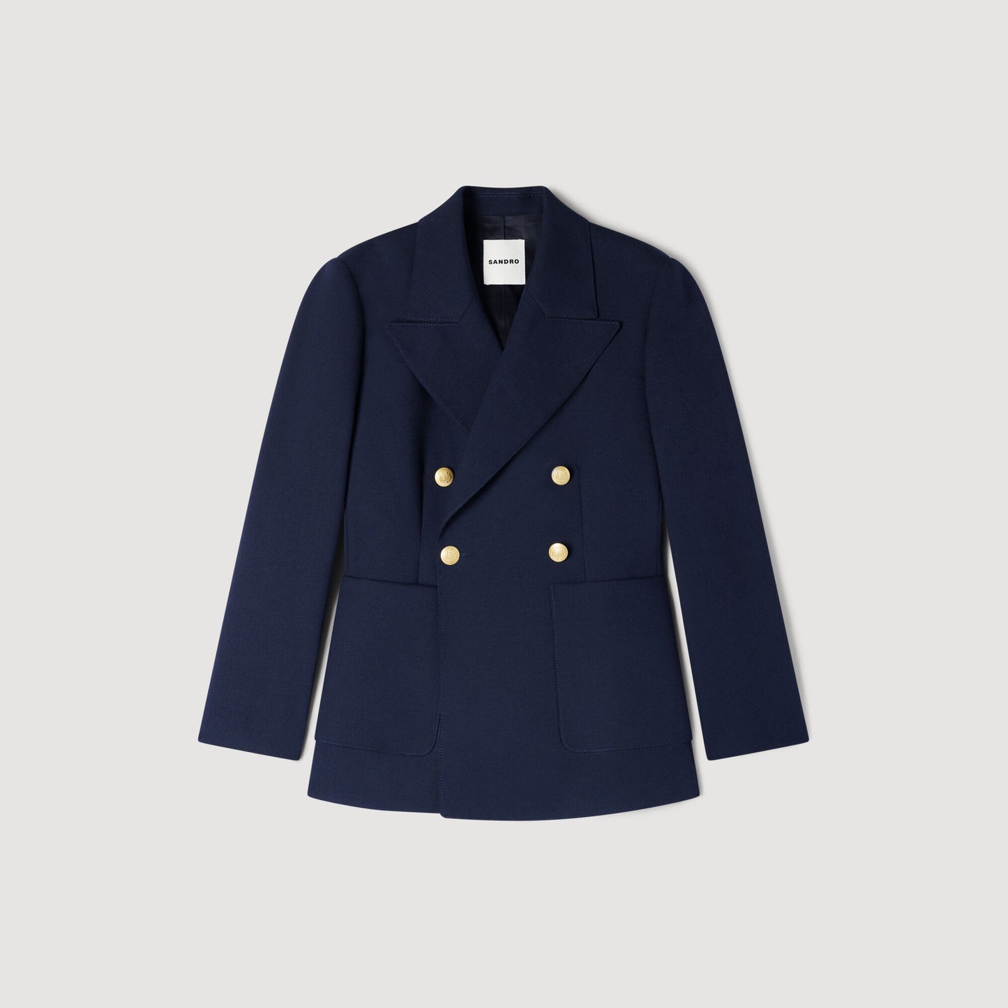 Slim-fit wool suit jacket