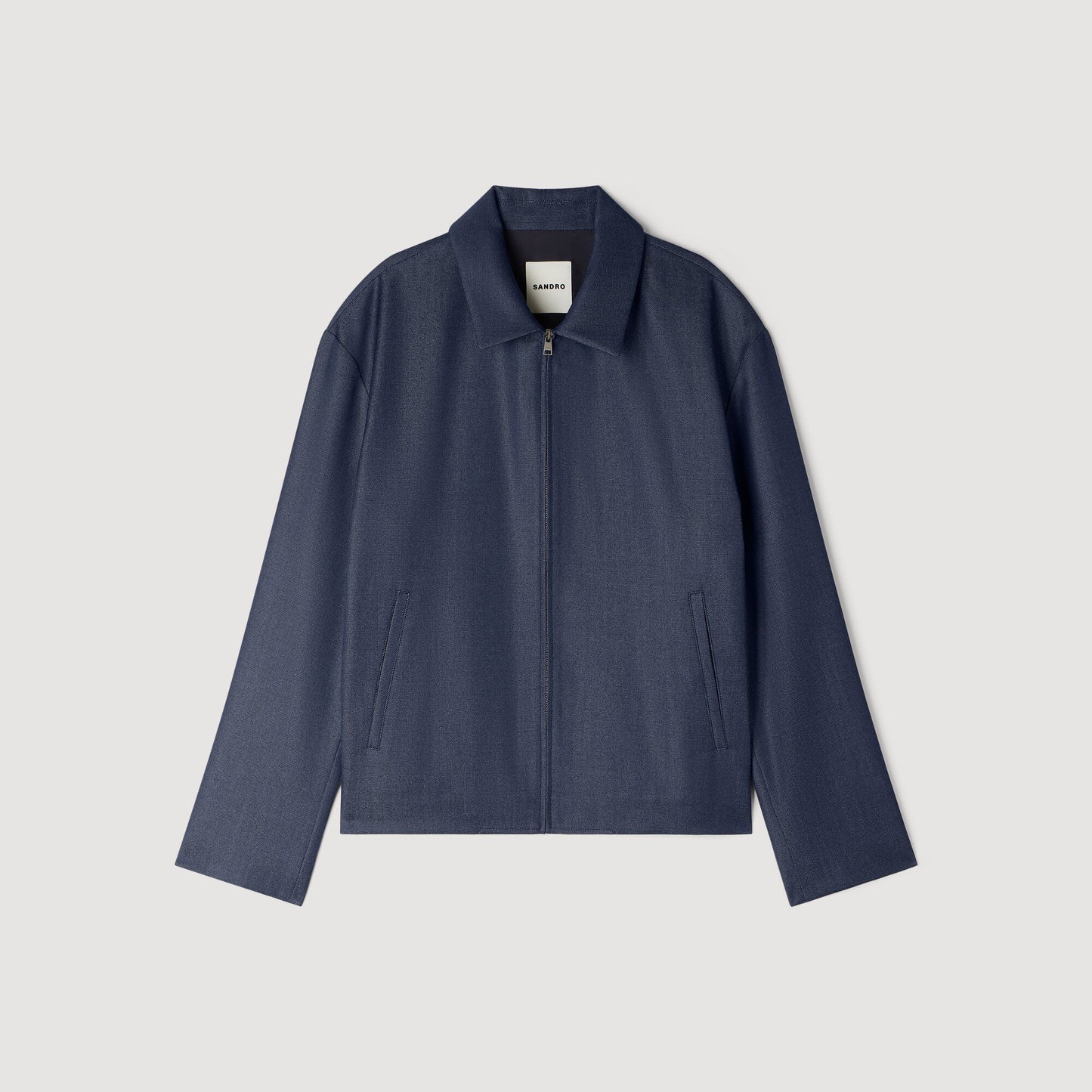Denim effect zip-up jacket