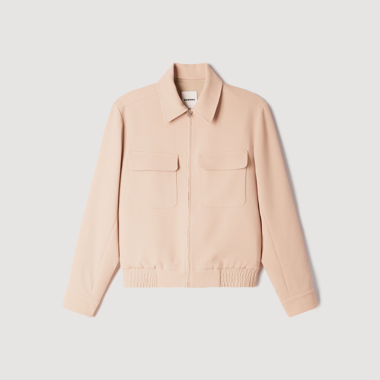 Waffle-effect zip-up jacket