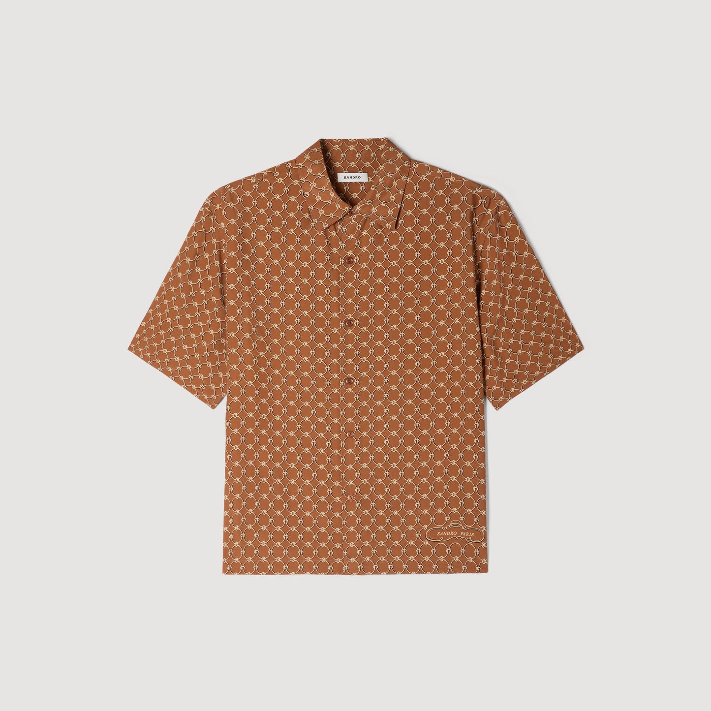 Link print loose-fit shirt