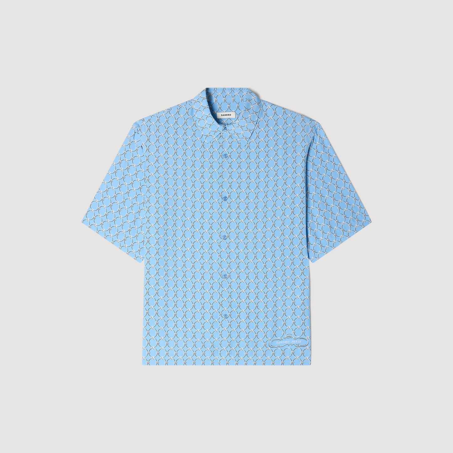 Link print loose-fit shirt