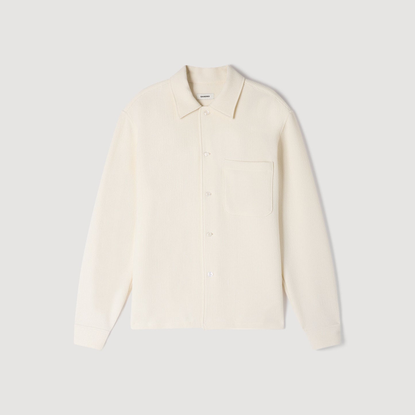 Textured shark collar shirt