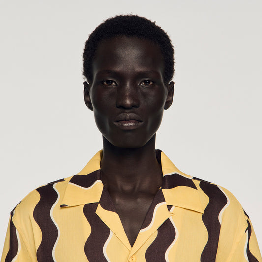 Printed linen shirt