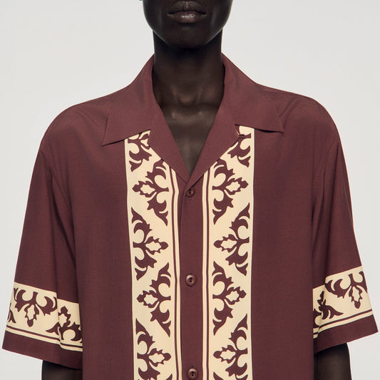 Contrast print loose-fit shirt