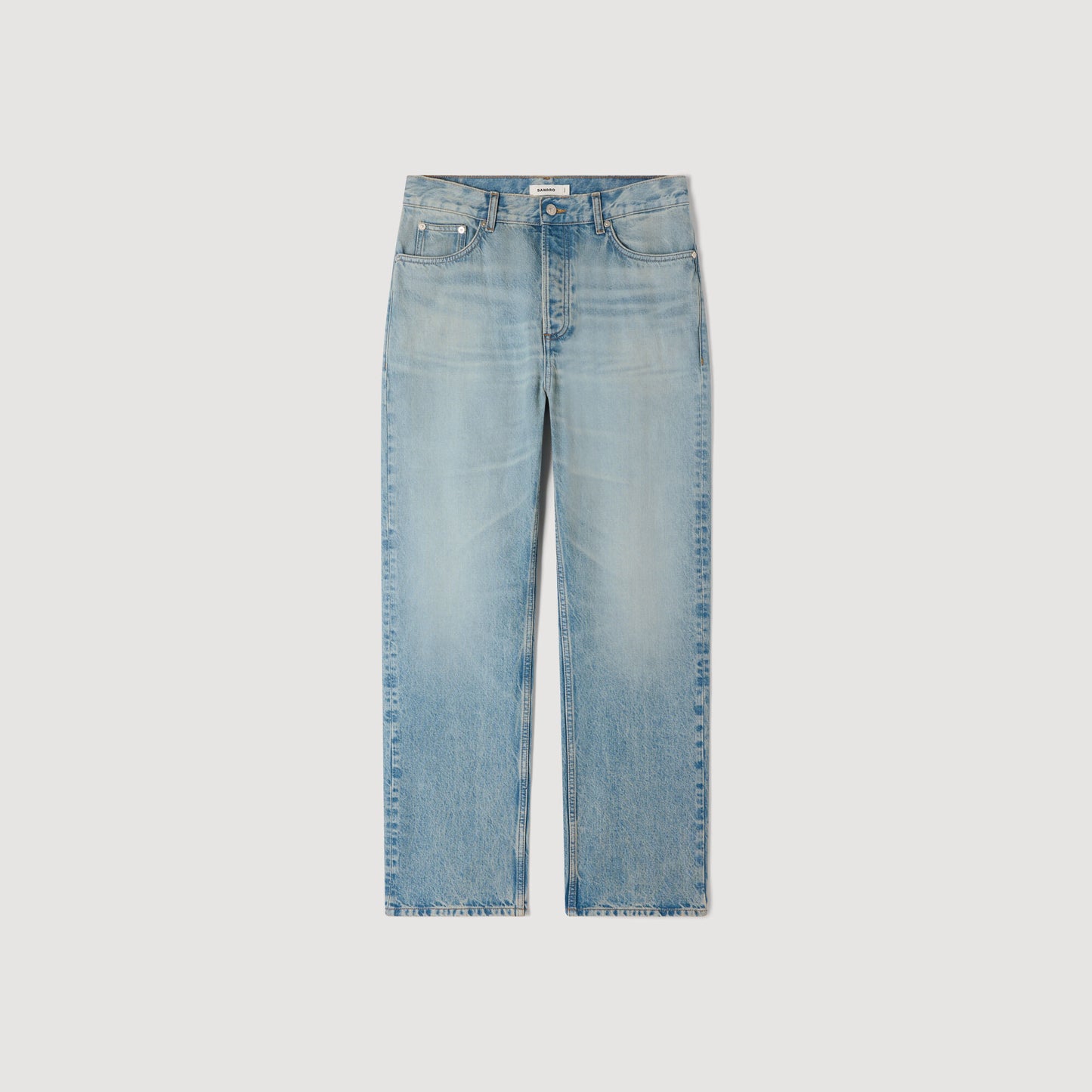 Faded wide-leg jeans