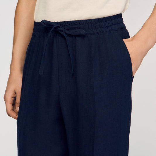 Straight-leg linen trousers