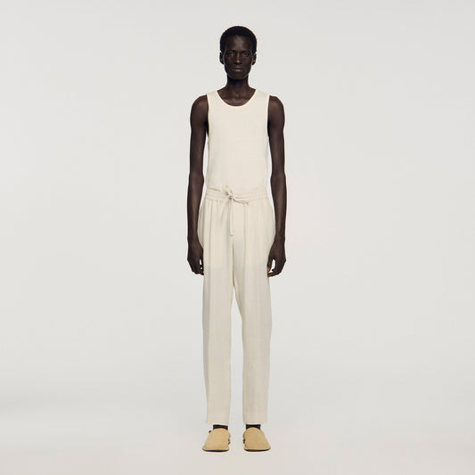 Elasticated linen trousers