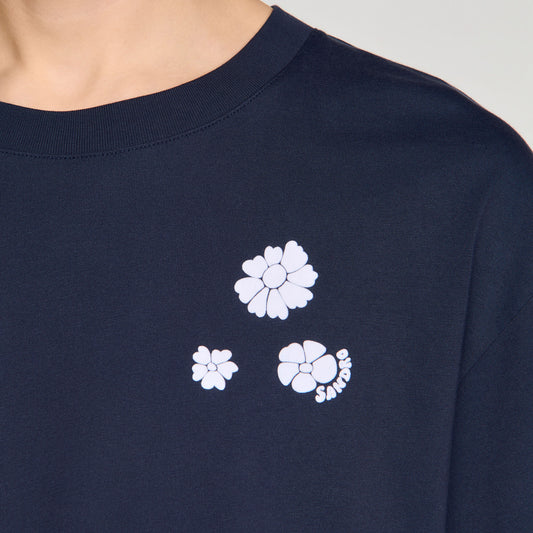Flower print cotton T-shirt