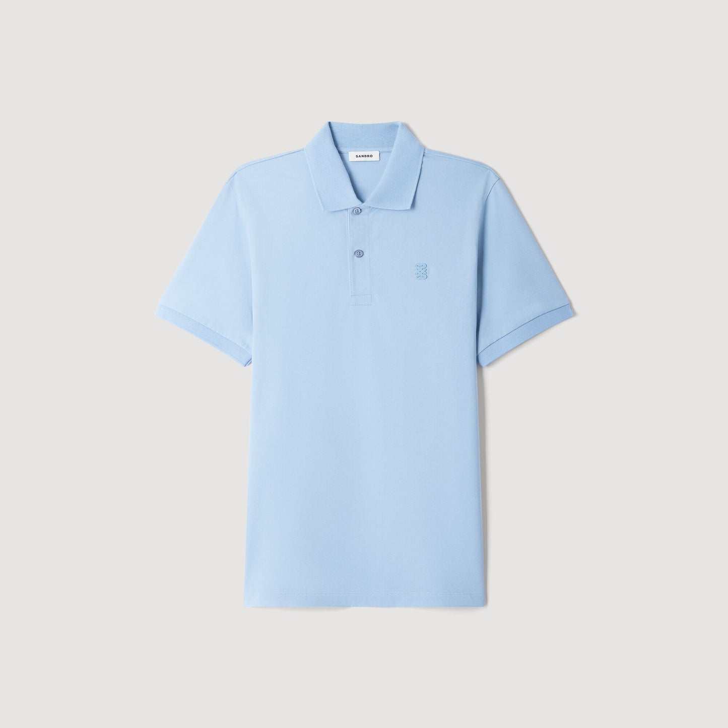 Cotton polo shirt with leather logo