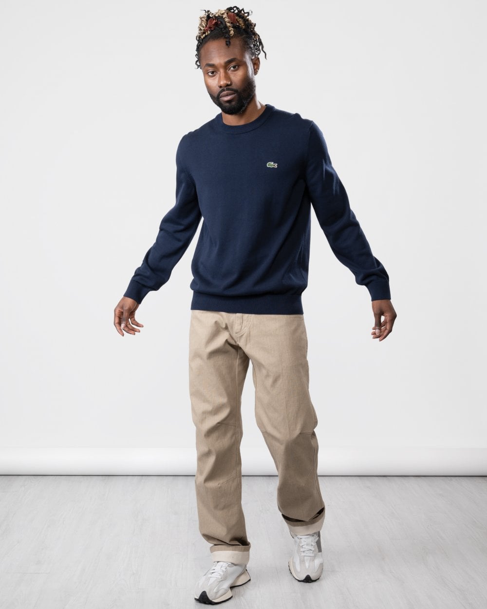 Mens Organic Cotton Crew Neck Sweater - Navy Blue 166
