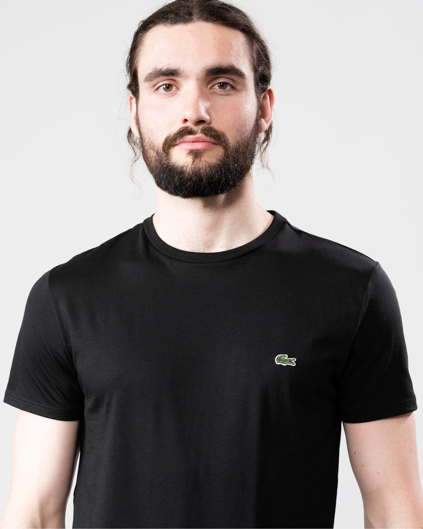 Mens Crew Neck Pima Cotton Jersey T-Shirt - Black 031