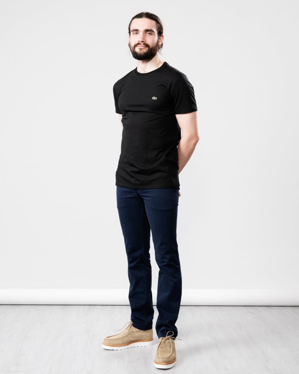 Mens Crew Neck Pima Cotton Jersey T-Shirt - Black 031