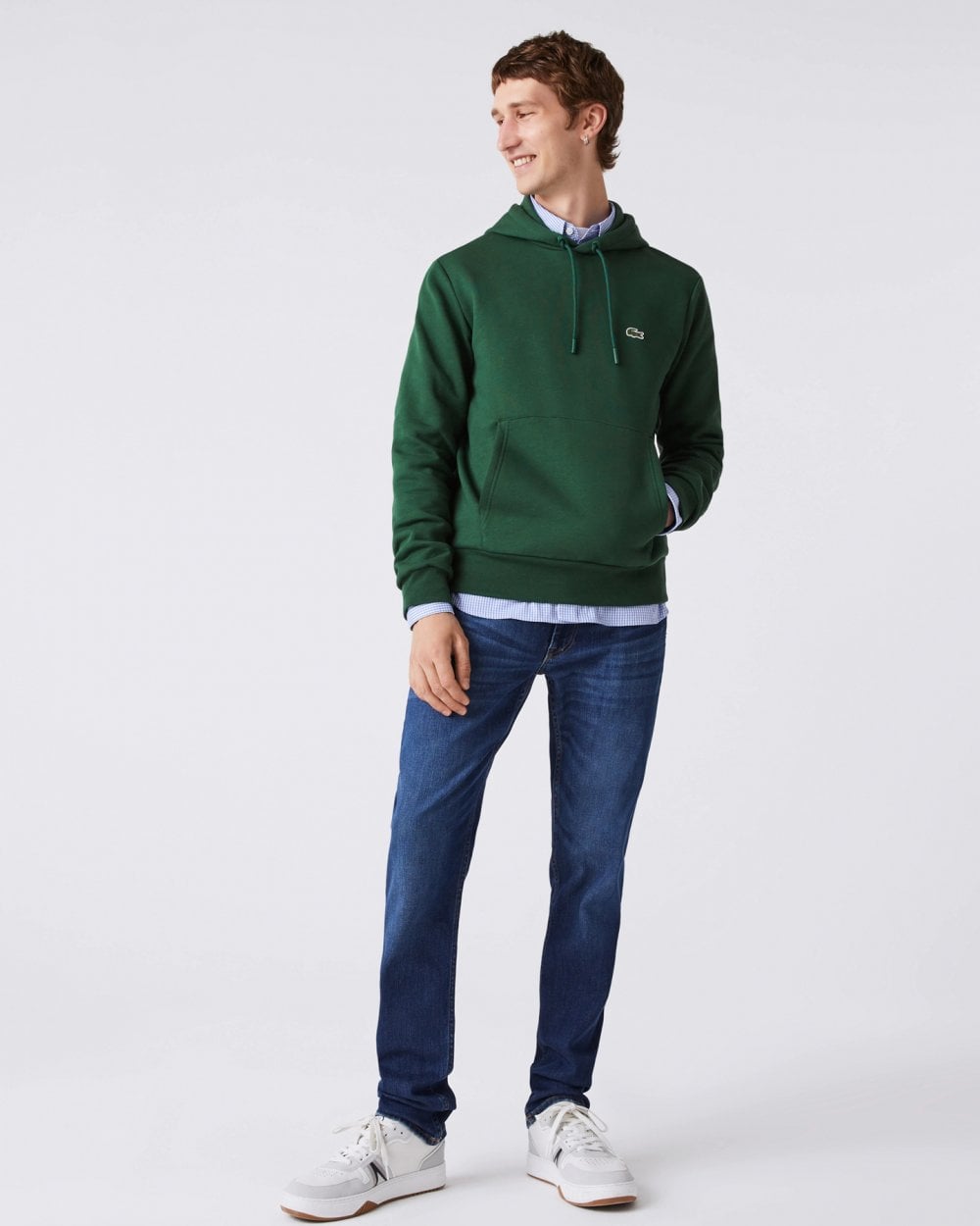 Mens Fleece Hoodie - Green 132