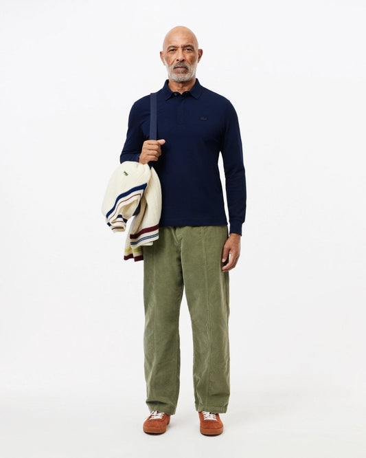 Mens Long Sleeve Polo - Midnight Blue 166