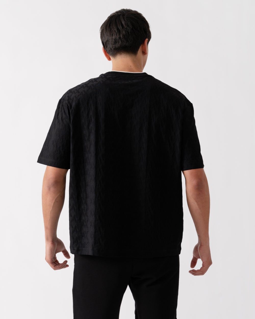 Mens Logo Pattern Crew Neck T-Shirt