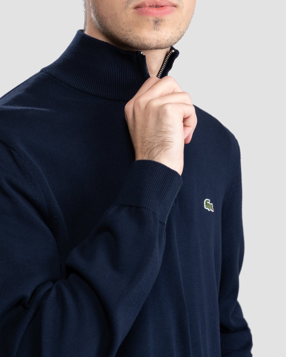 Half Zip Logo Mens Sweatshirt - Navy Blue 166