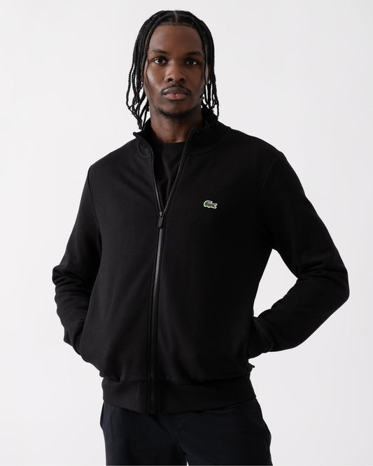 Regular Fit Brushed Fleece Mens Zippered Sweatshirt - Black 031