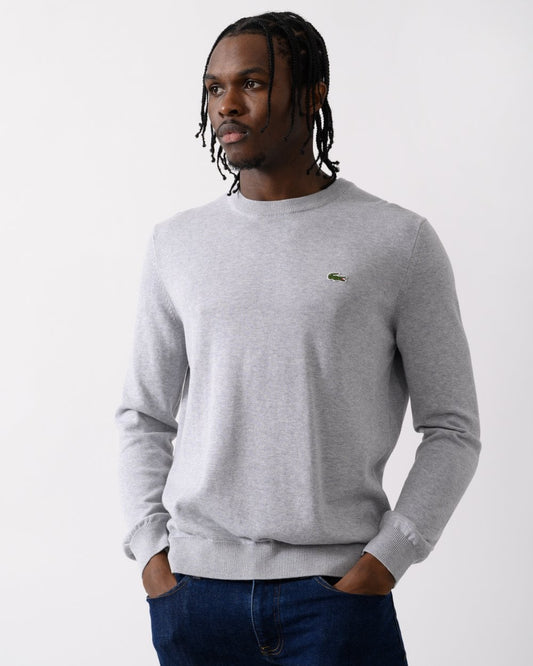 Mens Organic Cotton Crew Neck Sweater - Silver Chine CCA