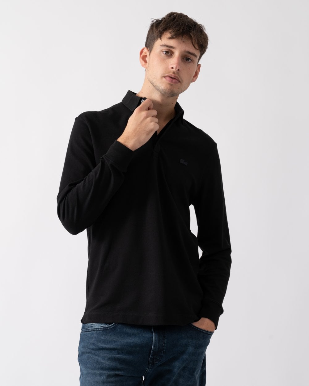 Mens Long Sleeve Polo - Black 031