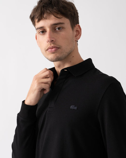 Mens Long Sleeve Polo - Black 031