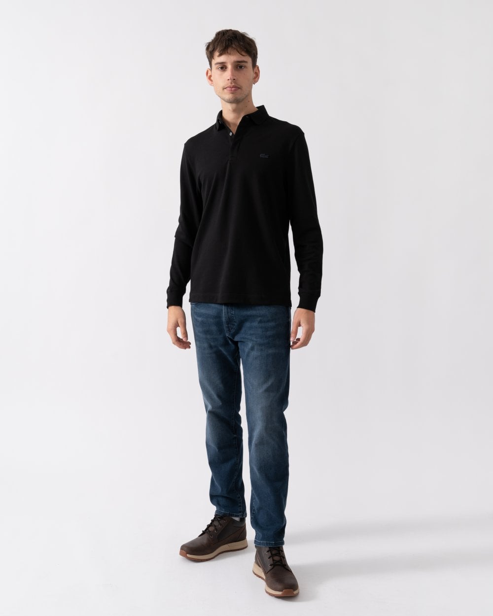Mens Long Sleeve Polo - Black 031