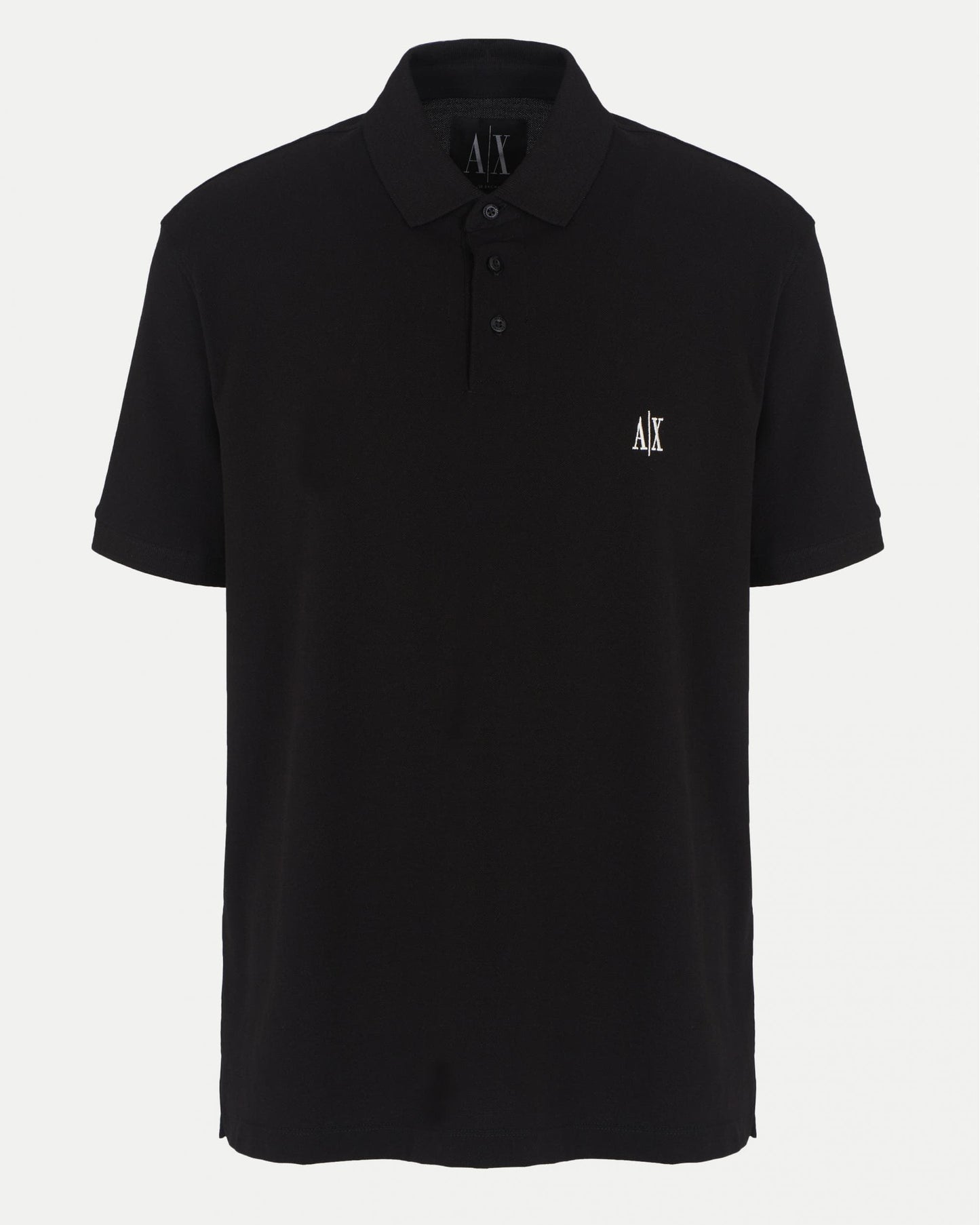 Mens Embroidered A|X Monogram Short Sleeve Polo Shirt - Black UC001