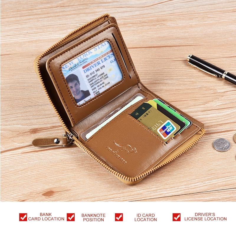 Men Wallet Zipper  Purse ( RFID PROTECTED )