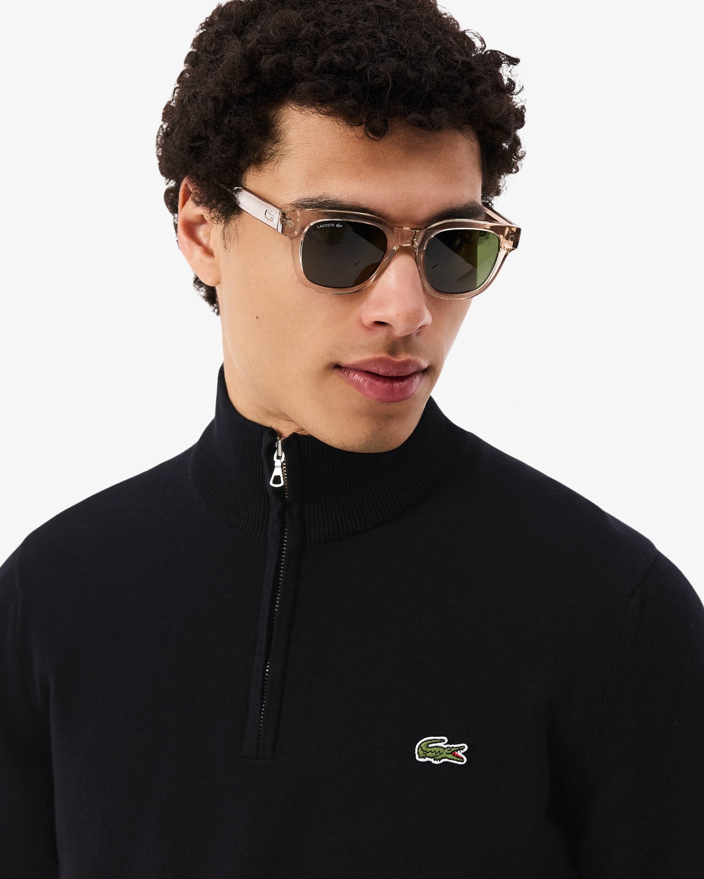 Half Zip Logo Mens Sweatshirt - Black 031