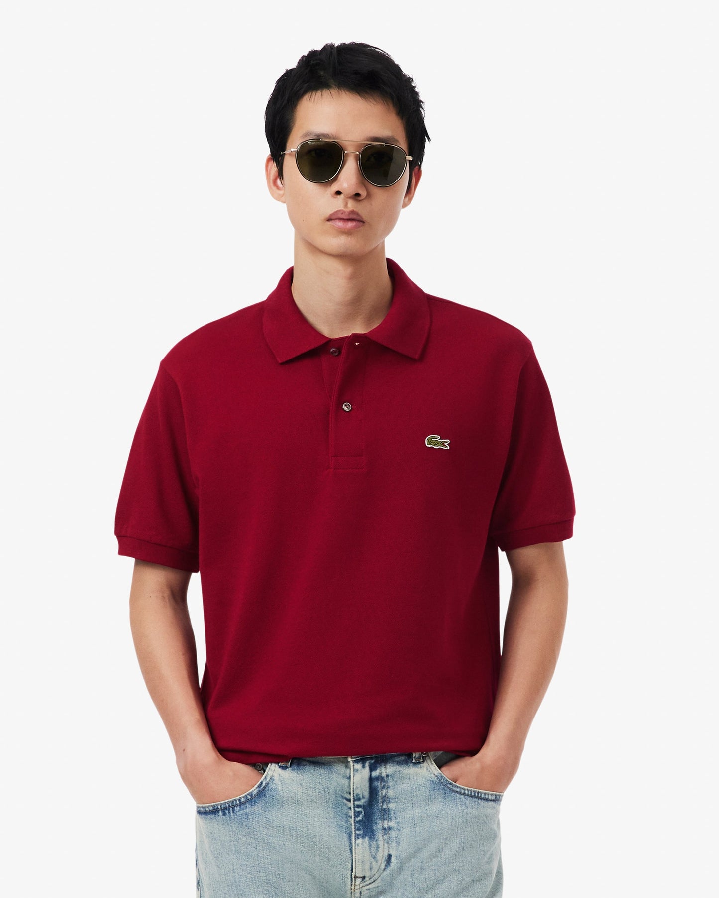 Classic Fit L.12.12 Mens Short Sleeve Polo Shirt - Bordeaux 476