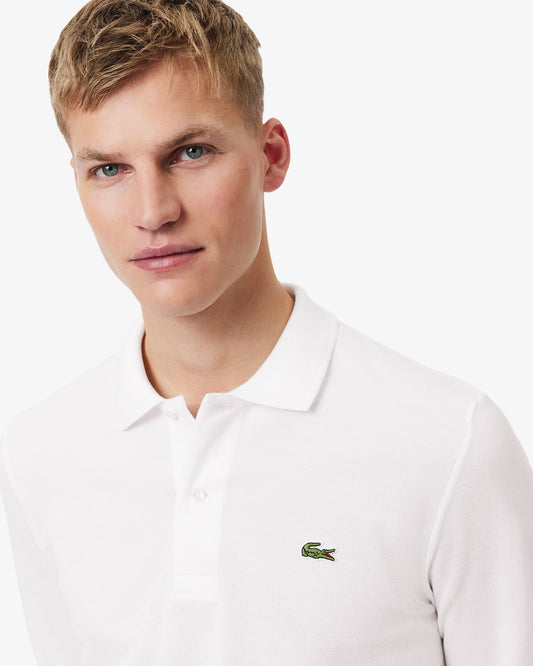Original L.12.12 Mens Long Sleeve Cotton Polo Shirt - White 001