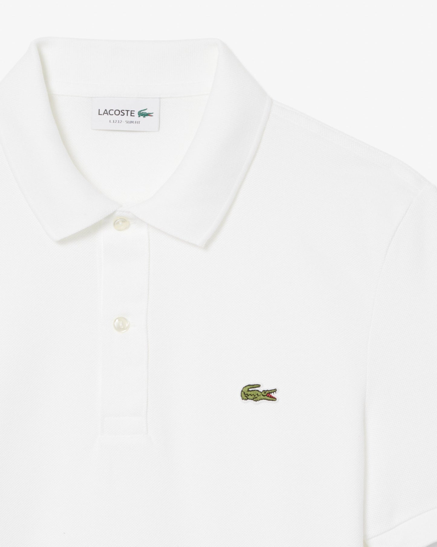Mens Original L.12.12 Slim Fit Petit Piqué Cotton Polo Shirt - White 001