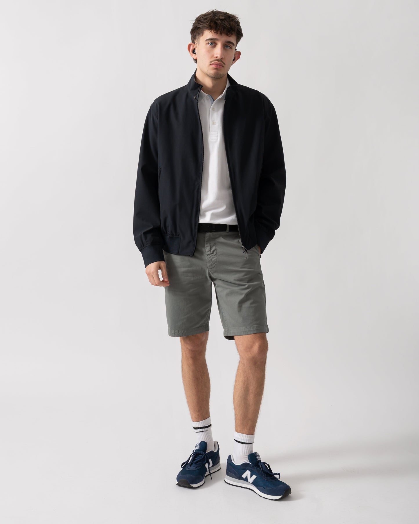 Mens Full Zip Jacket in Stretch Fabric - Deep Navy UB101